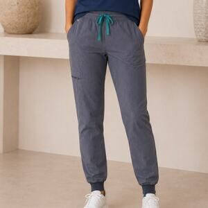 Figs HW Zamora Jogger Scrub Pants Gray Small Drawstring Stretch Small